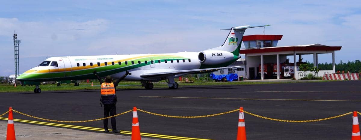 Situasi Bandara Indonesia Morowali Industrial Park yang bisa didaratkan jet pribadi. (Dokumentasi PT IMIP)