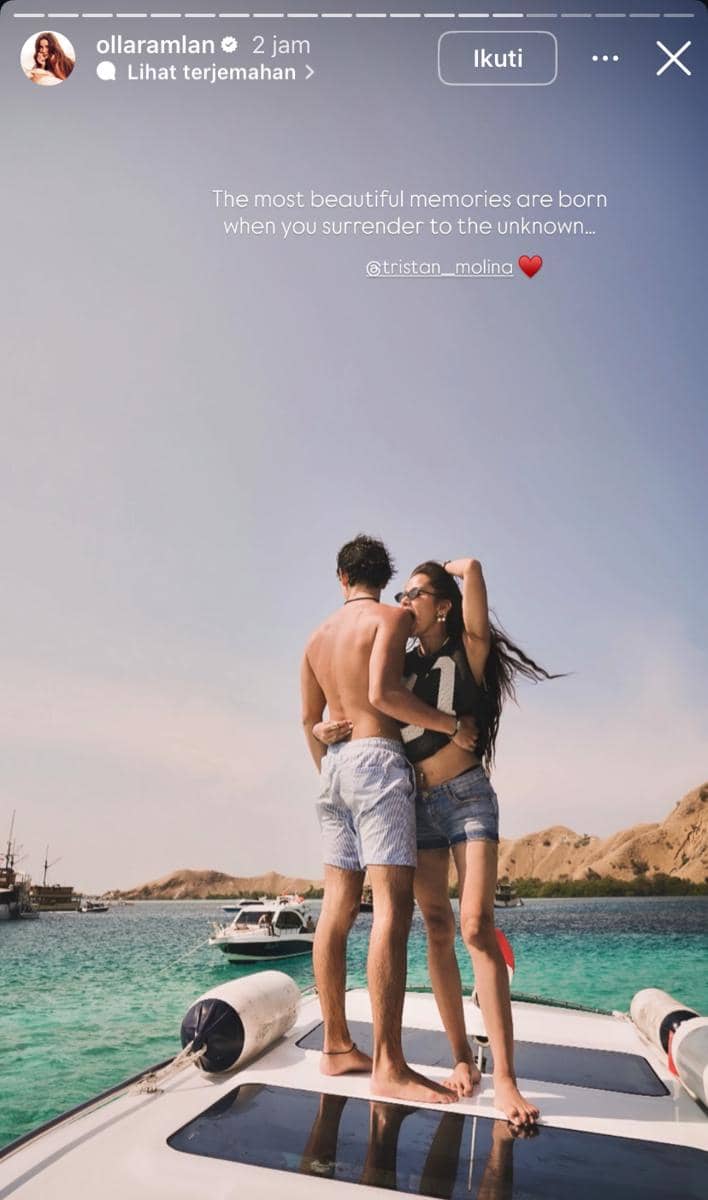 potret Olla Ramlan dan Tristan Molina liburan di NTB