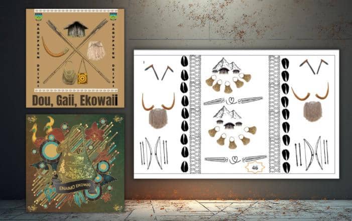 Tiga desain batik terbaik khas Suku Mee yang dipilih oleh dewan juri sebagai pemenang juara I, II, dan III. (Istimewa/Panitia Sayembara Desain Batik Khas Suku Mee)