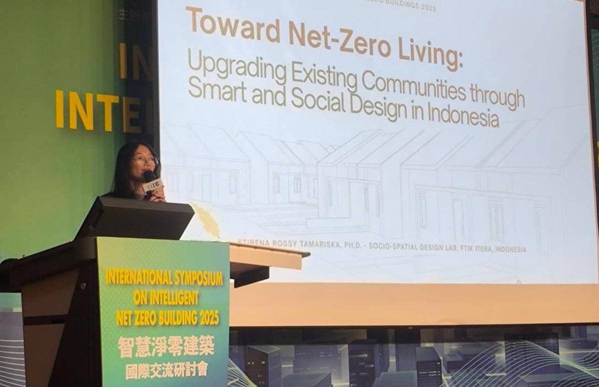 Dosen Program Studi Arsitektur Itera, Stirena Rossy, menjadi pembicara dalam International Symposium on Intelligent Zero-Carbon Building 2025 digelar di National Taiwan University of Science and Technology