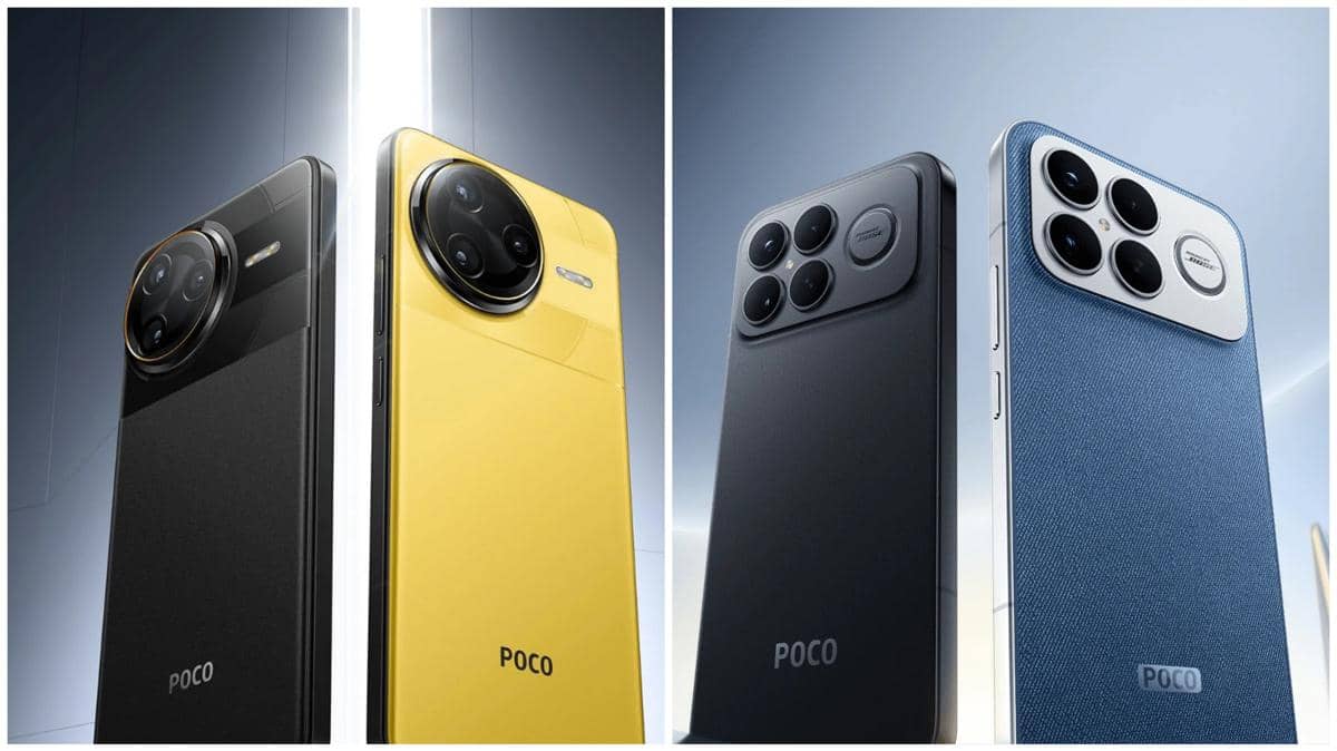 POCO F7 Ultra (kiri) dan POCO F8 Ultra (kanan) 