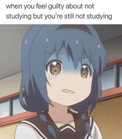 meme anime tentang belajar
