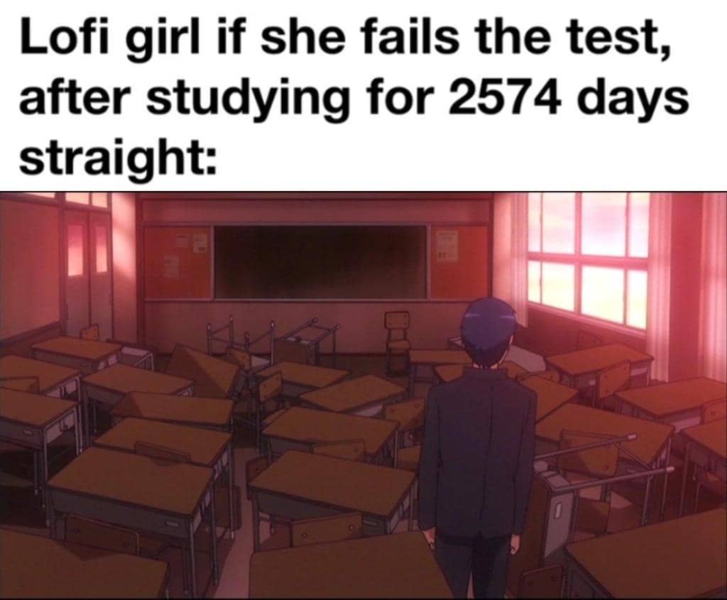 meme anime tentang belajar