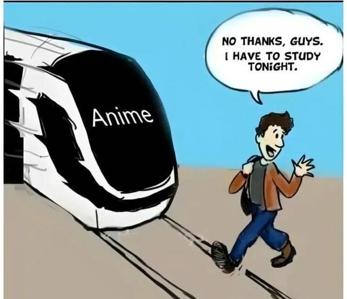 meme anime tentang belajar