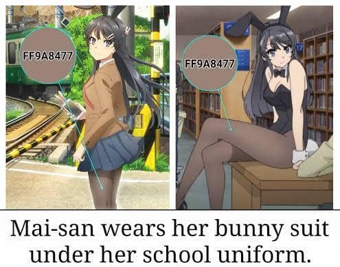 meme seragam dalam anime