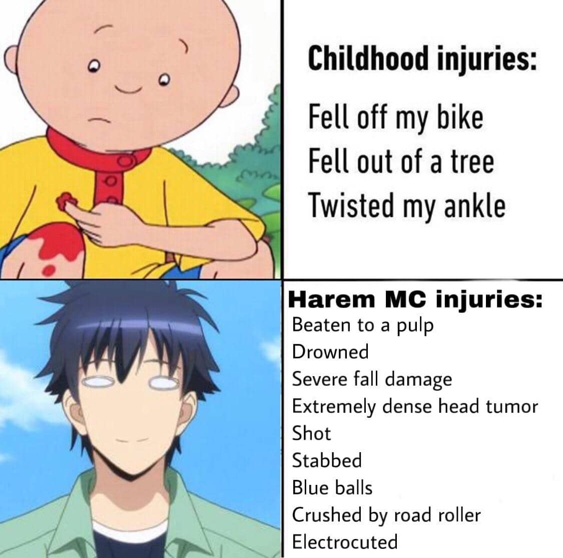 meme anime tentang cedera