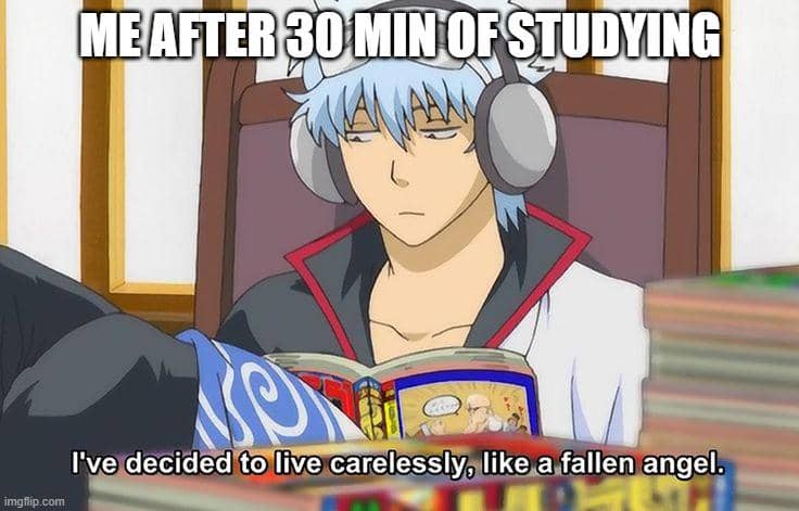 meme anime tentang belajar