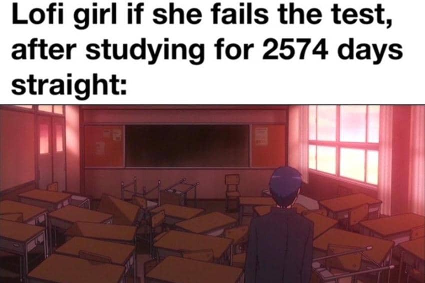 meme anime tentang belajar