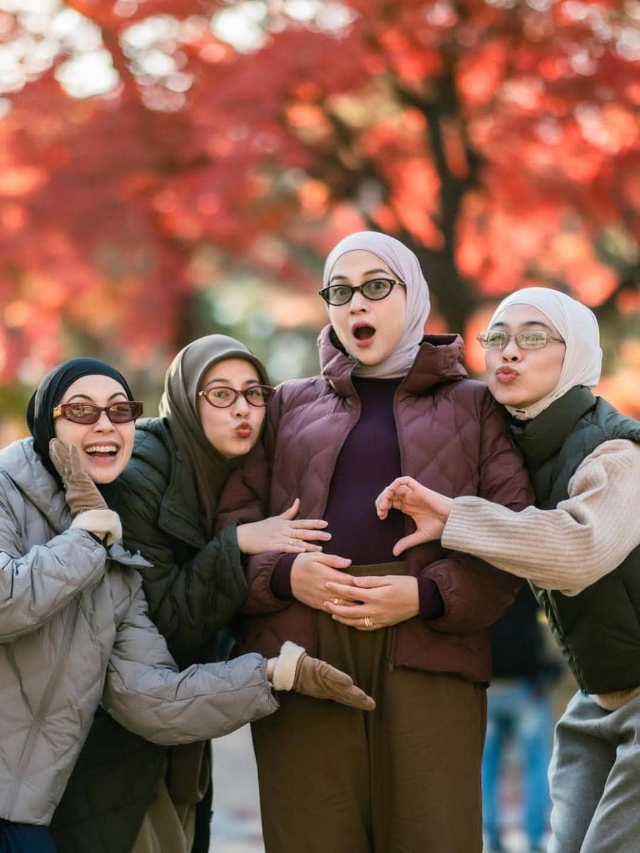 Foto Maternity Nina Zatulini di Korea Selatang bareng Sahabat