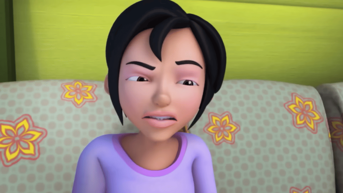 Potret Kak Ros dalam episode “Bahaya Jerebu” di serial Upin dan Ipin