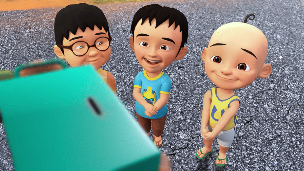 Potret Upin, Ipin, dan Kawan-kawan dalam episode "Lindungi Diri dan Keluarga"