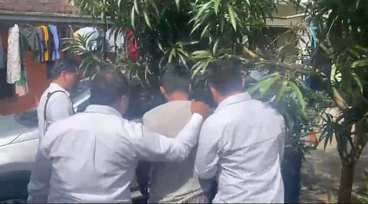 Pelaku pencabulan saat ditangkap polisi