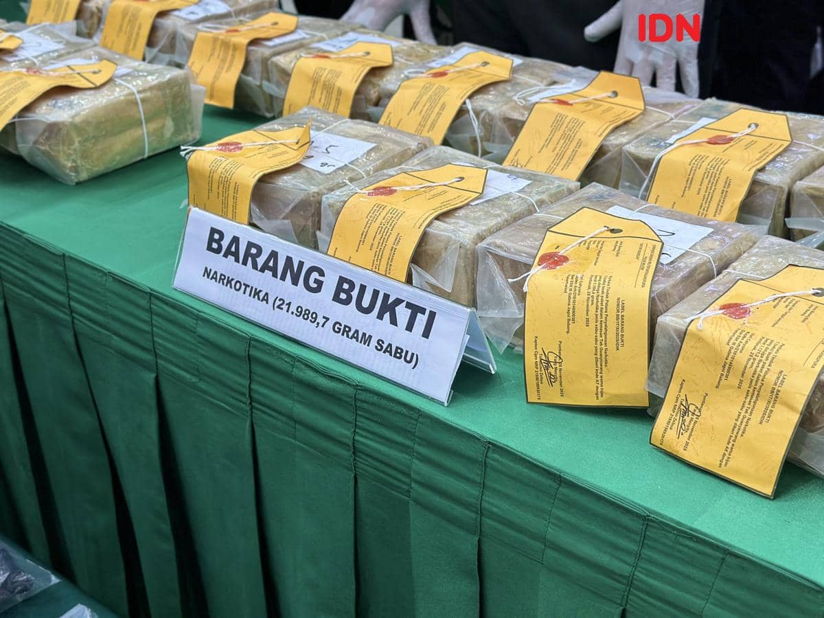 Ilustrasi barang bukti berupa 21 kg sabu.
