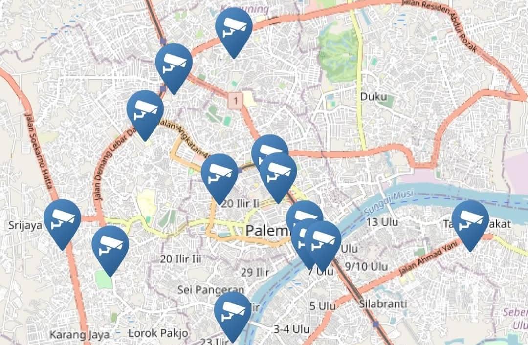 Tangkapan layar akses tautan CCTV Palembang