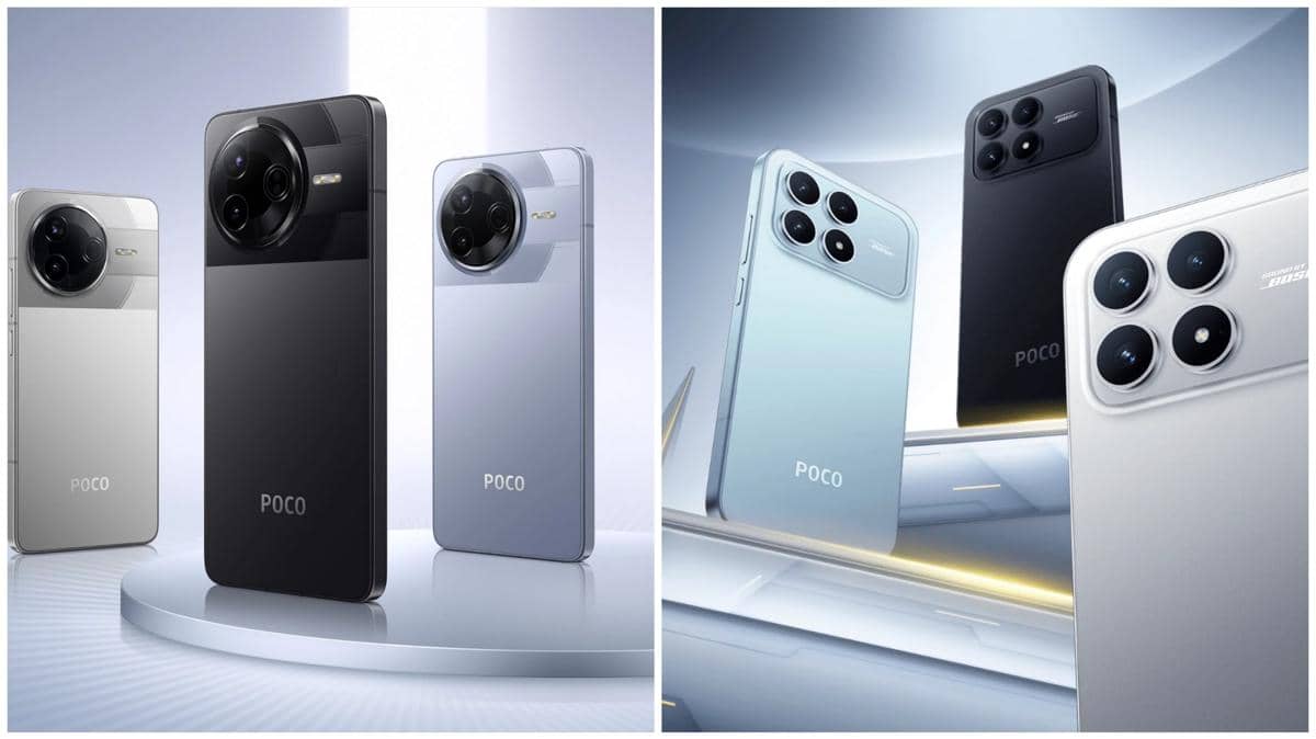 POCO F7 Pro (kiri) dan POCO F8 Pro (kanan) 