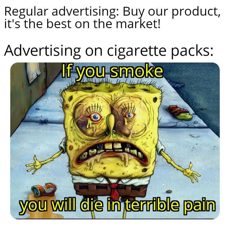 meme SpongeBob tentang iklan