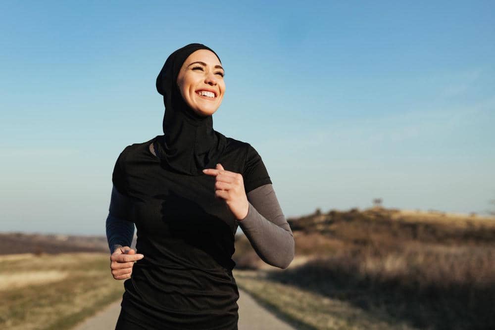 Ilustrasi hijabers jogging