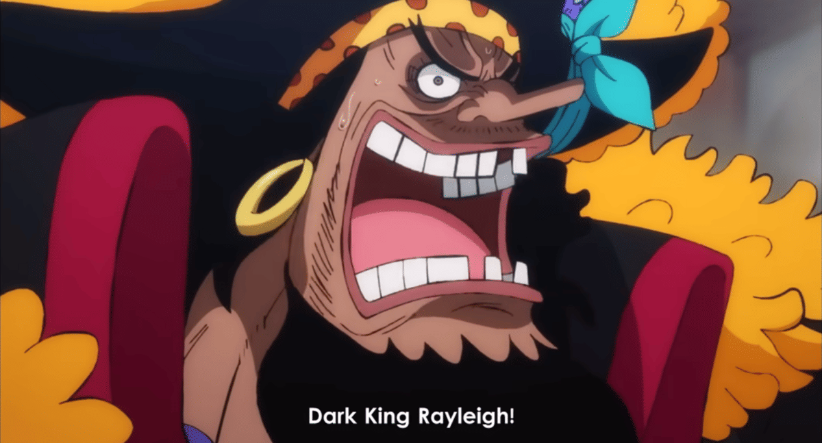 Kurohige takut Rayleigh. (Dok. Toei Animation, Shueisha, Eiichiro Oda/One Piece) 