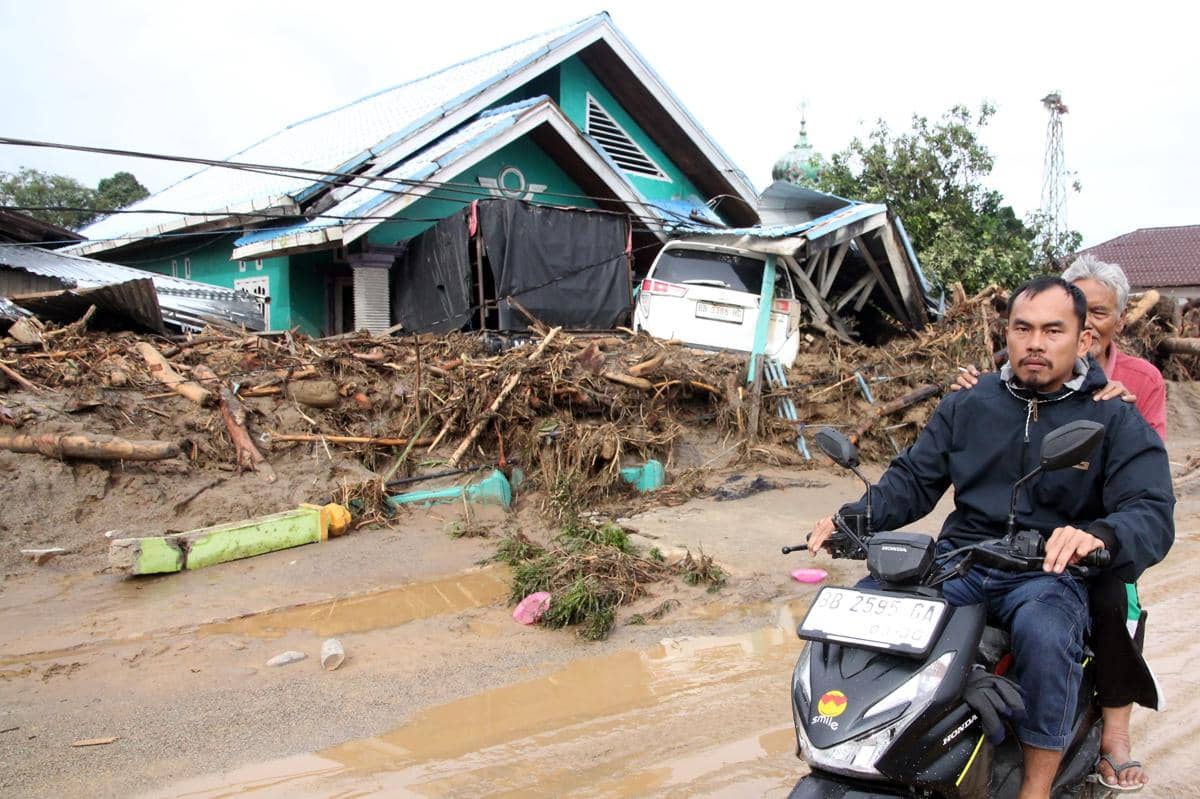 Kondisi rumah warga yang rusak akibat banjir bandang di Kecamatan Batang Toru, Kabupaten Tapanuli Selatan