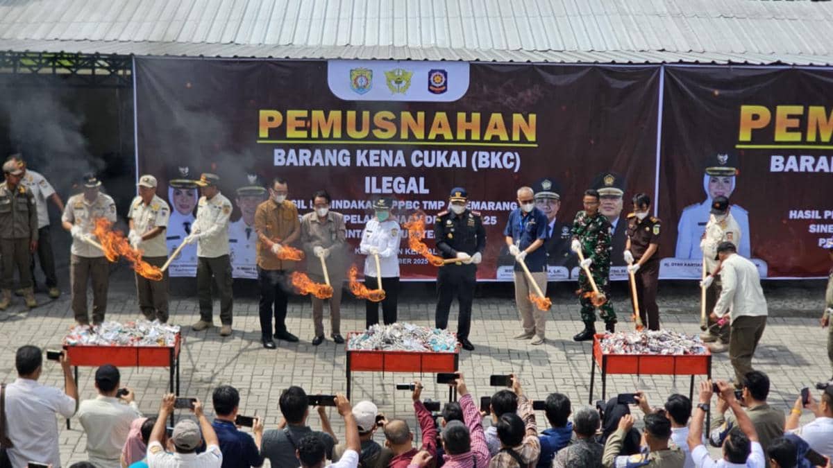 rokok ilegal, bea cukai semarang, pemusnahan rokok ilegal