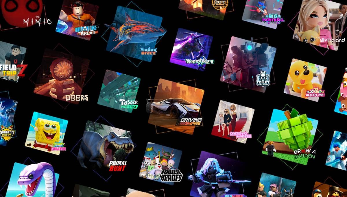 poster berbagai jenis game di Roblox