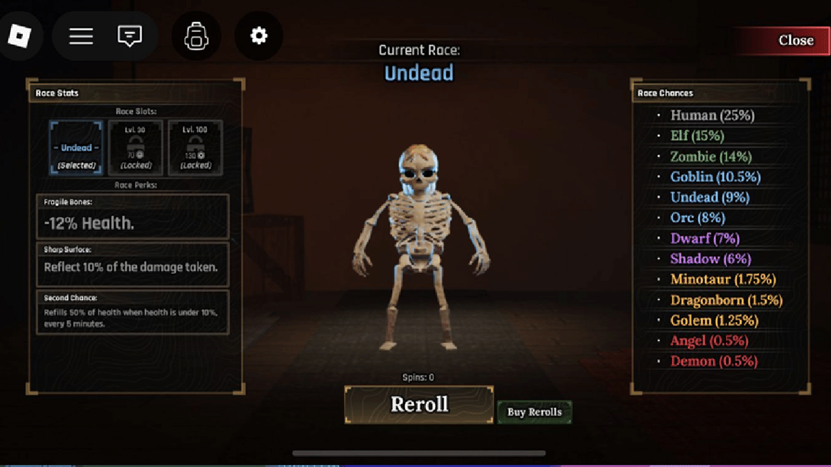 Undead, salah satu ras langka dalam undian acak ras