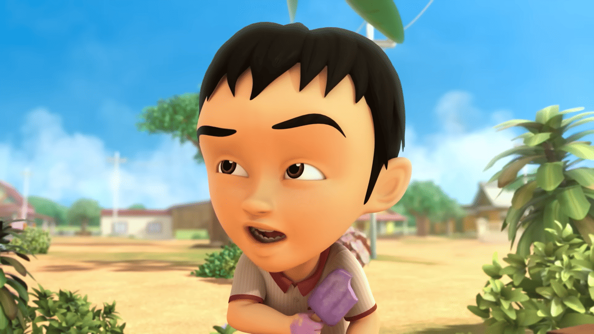 Potret Fizi dalam episode "Rajin Menyimpan Bijak Belanja" dalam serial Upin dan Ipin.