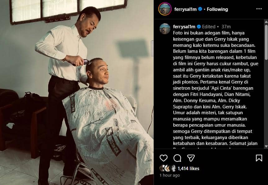 Artis Sampaikan Belasungkawa atas Meninggalnya Gary Iskak (instagram.com/ferrysal1m)