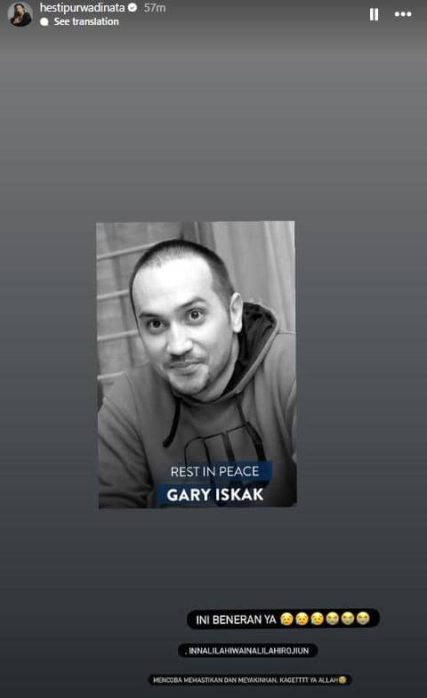 Artis Sampaikan Belasungkawa atas Meninggalnya Gary Iskak (instagram.com/hestipurwadinata)