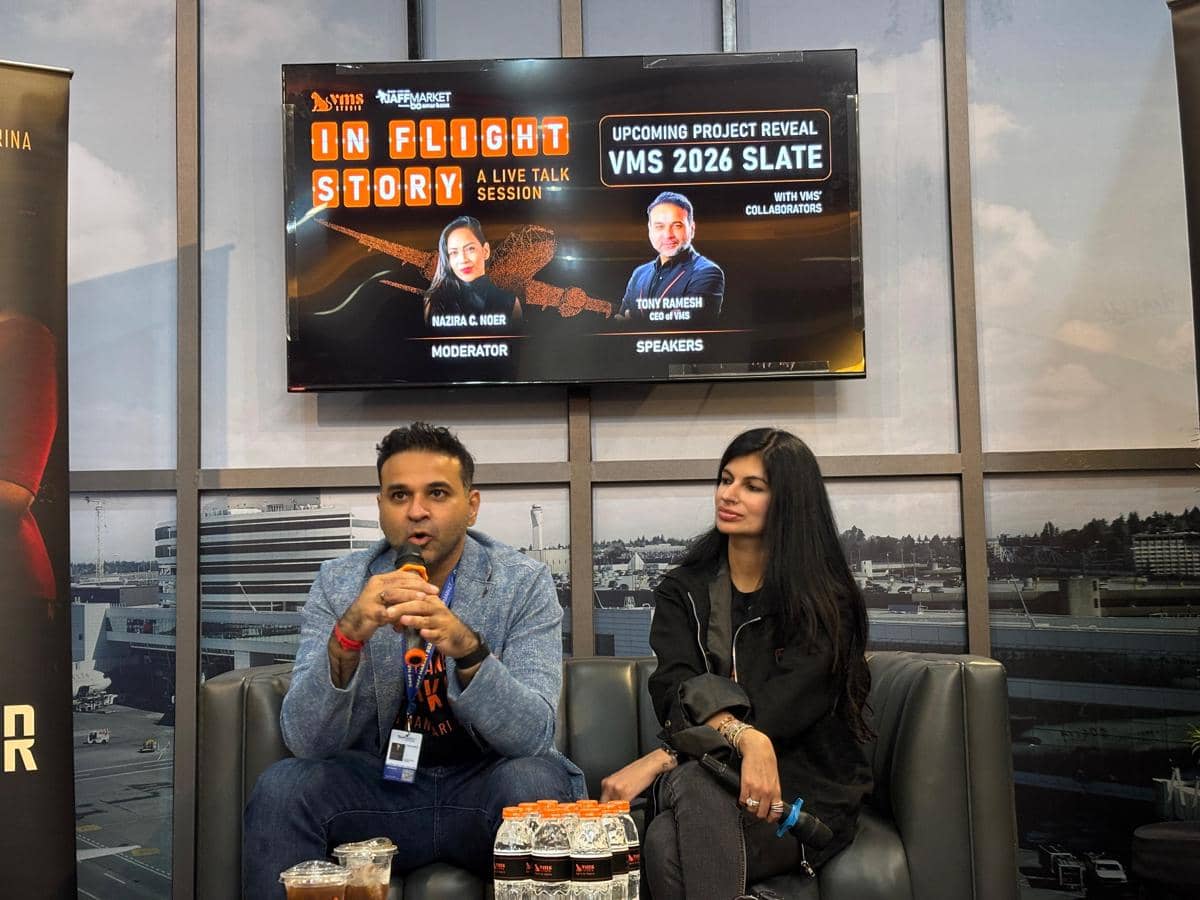 Jumpa pers VMS Studio saat JAFF Market 2025, di JEC Yogyakarta, Sabtu (29/11/2025).