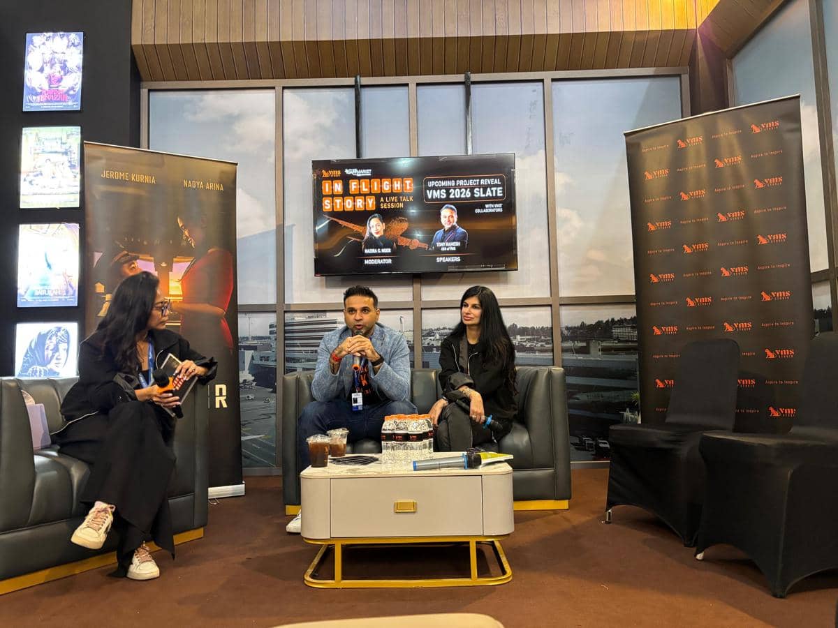 Jumpa pers VMS Studio saat JAFF Market 2025, di JEC Yogyakarta, Sabtu (29/11/2025). 