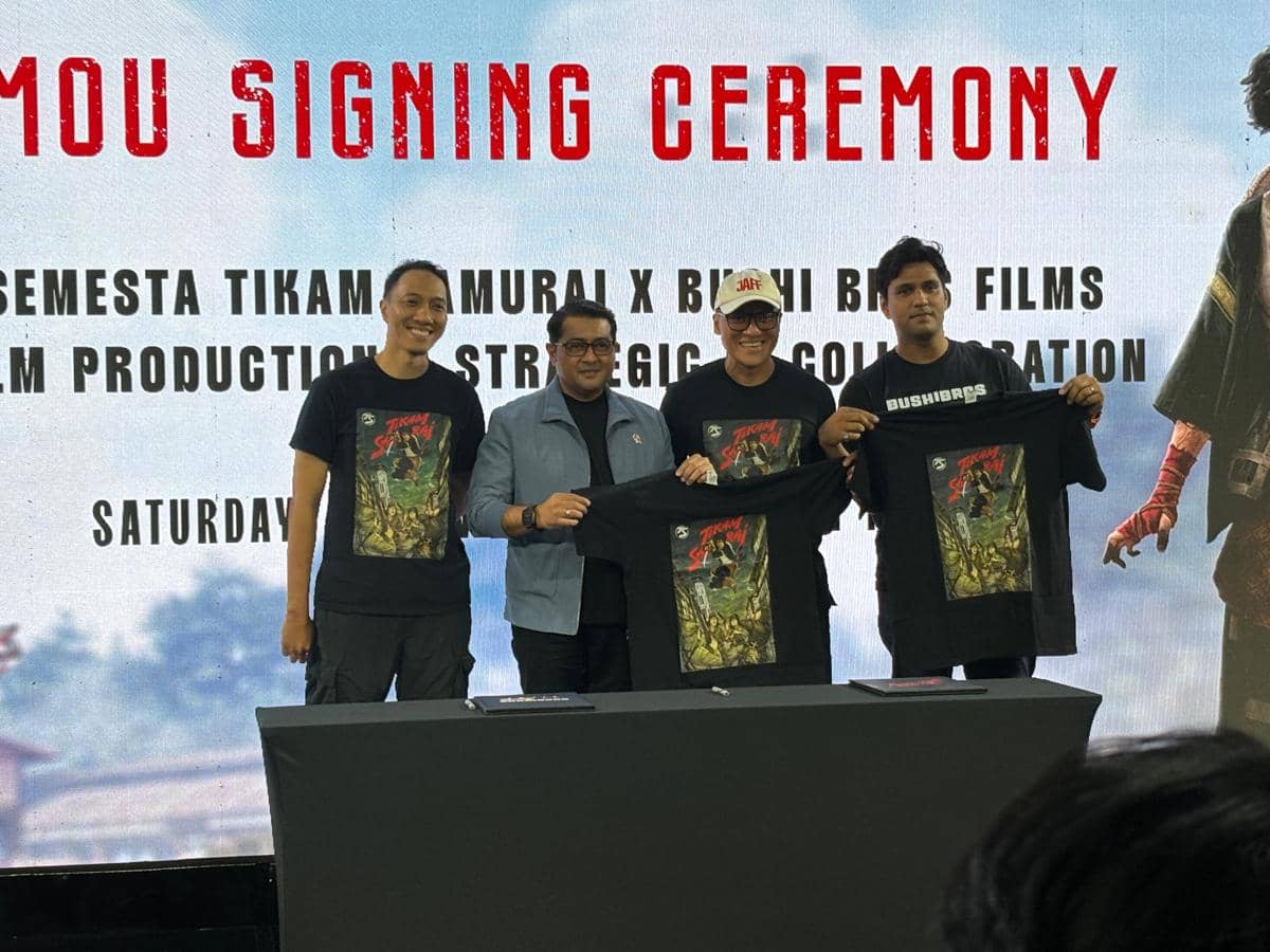 Penandatanganan Memorandum of Understanding (MoU) produksi film layar lebar “Tikam Samurai”. 