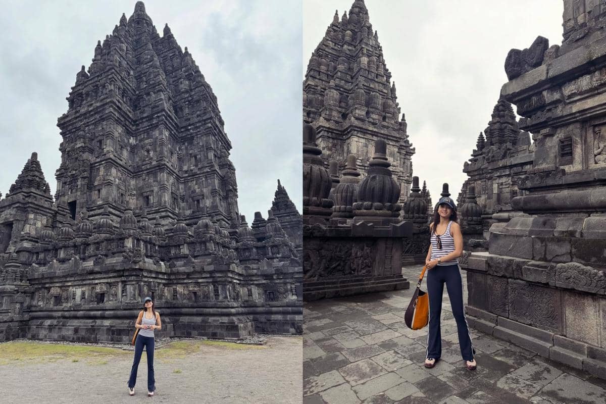 potret Acha Septriasa di Candi Prambanan, Yogyakarta