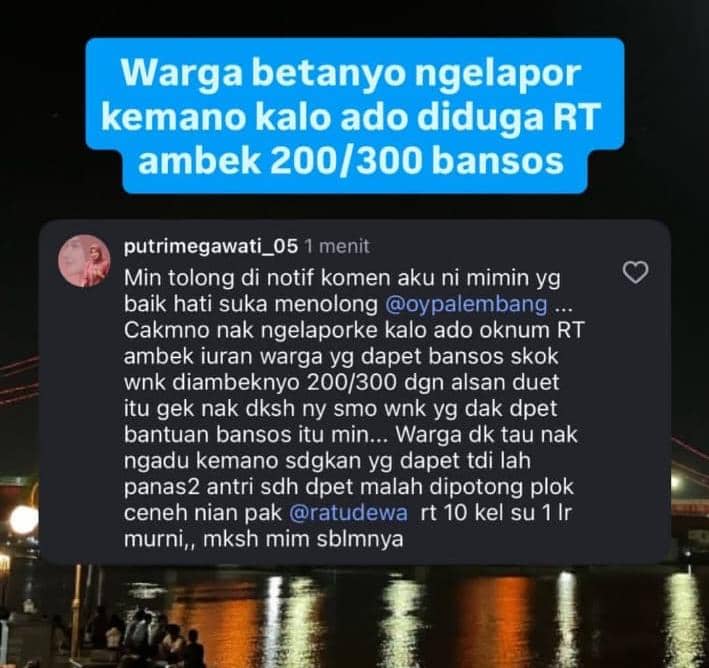 Ungahan masyarakat mengenai pemotongan uang Bansos.