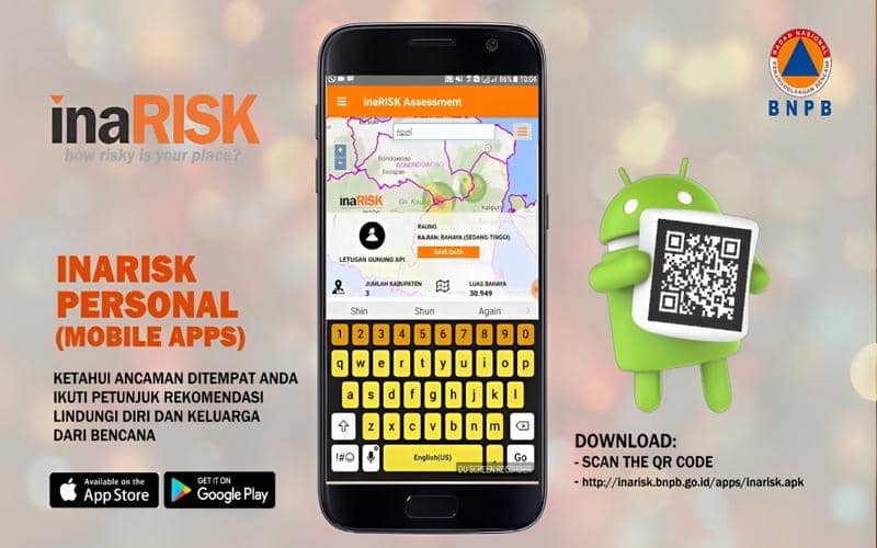 InaRisk, aplikasi resmi BNPB untuk pantau risiko bencana di berbagai daerah