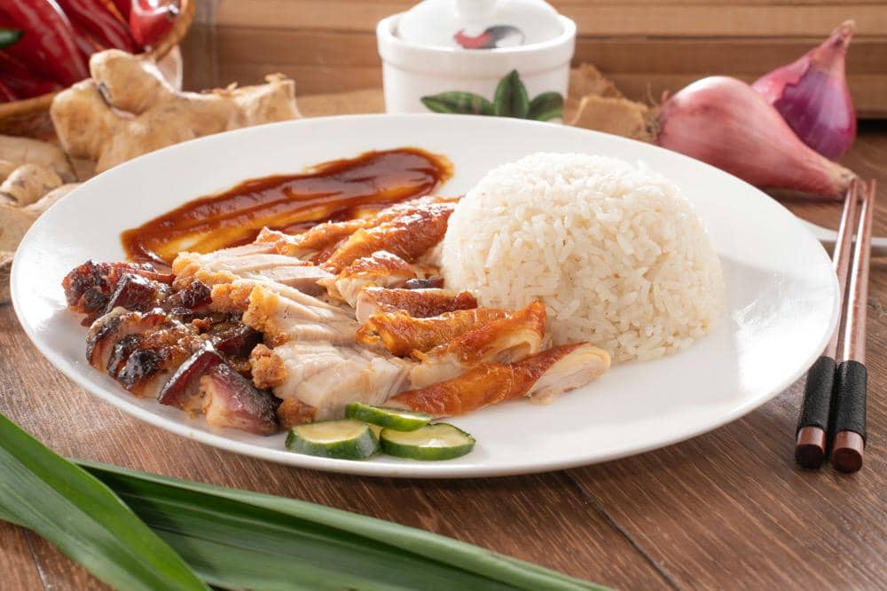 ilustrasi hainan rice chicken