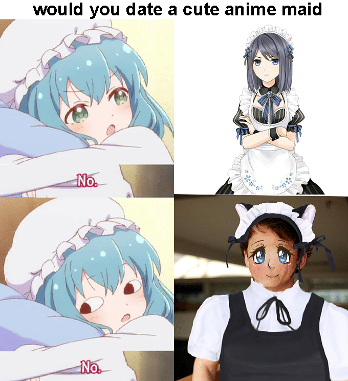 meme anime tentang celemek