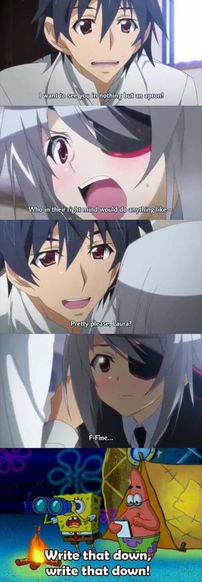 meme anime tentang celemek