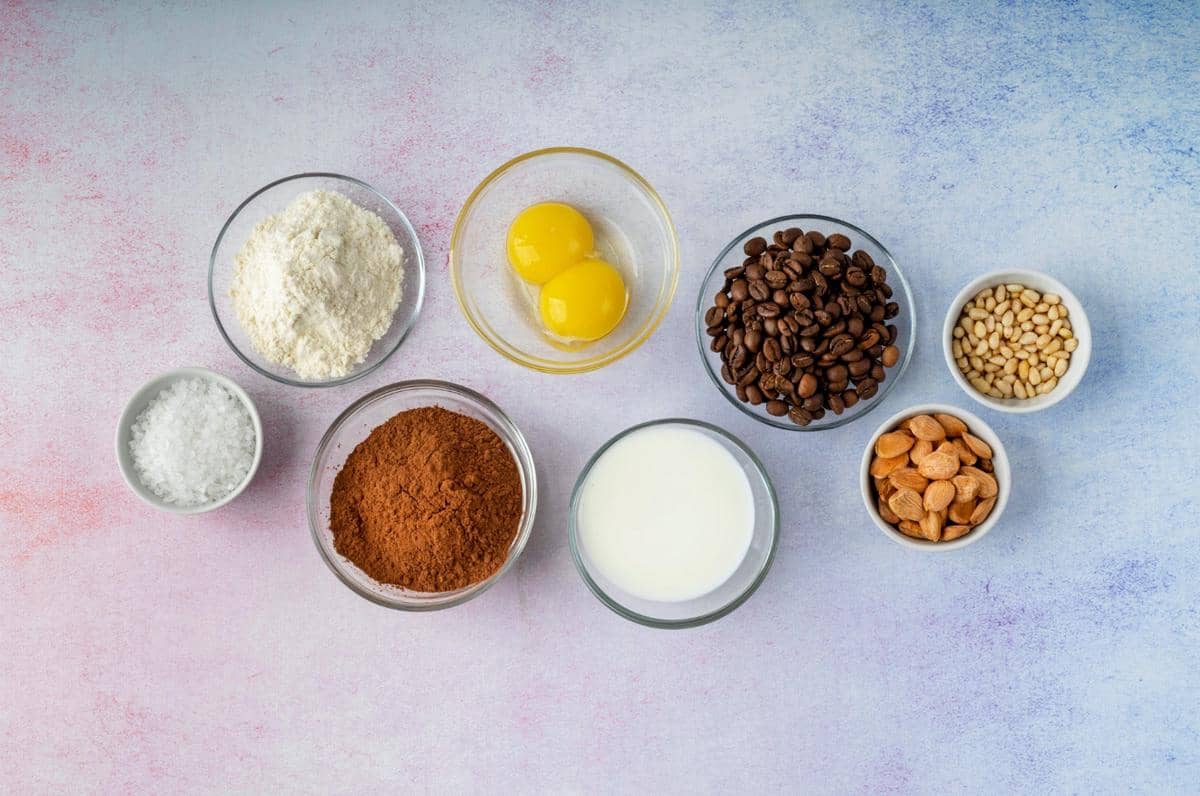 ilustrasi bahan-bahan untuk membuat coffee eclair