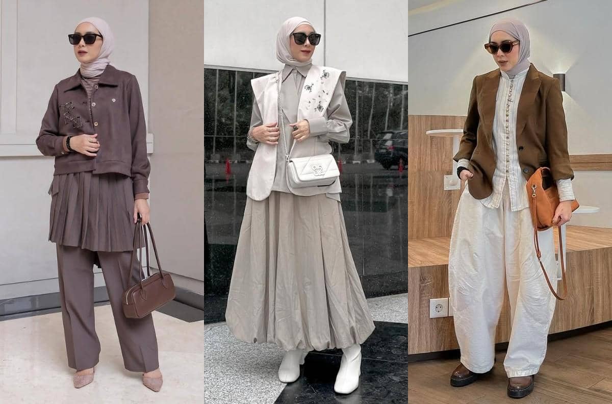 Inspirasi outfit modest wear ala Richa Iskak