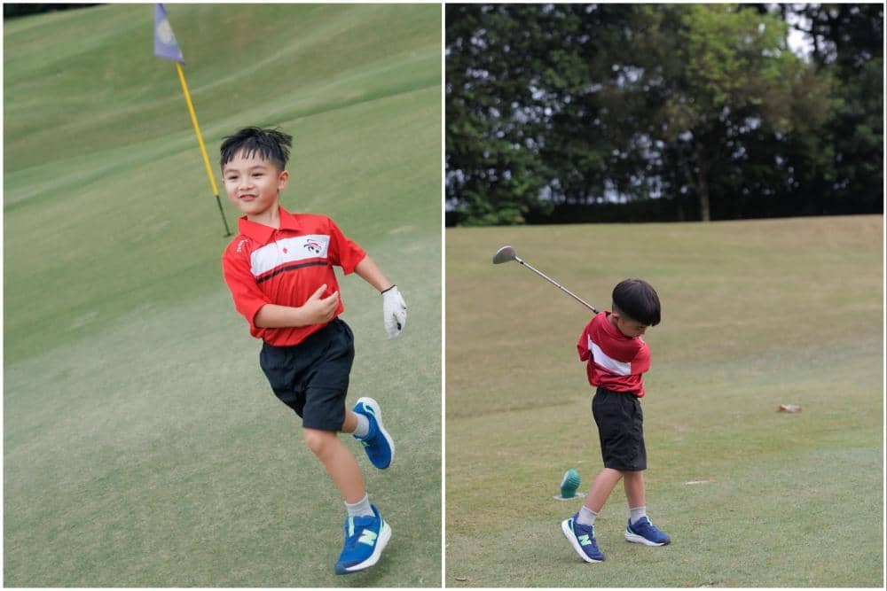 Dante, anak Chelsea Olivia, ikut turnamen golf.