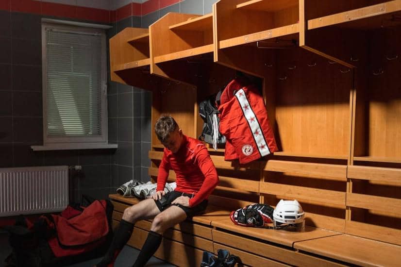 ilustrasi ruang ganti tim olahraga