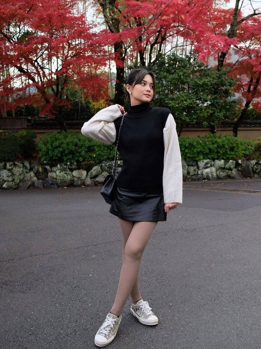 Yoriko Angeline saat jalan-jalan di Arashiyama.