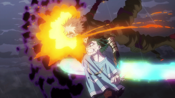 Bakugo menghancurkan Kurogiri