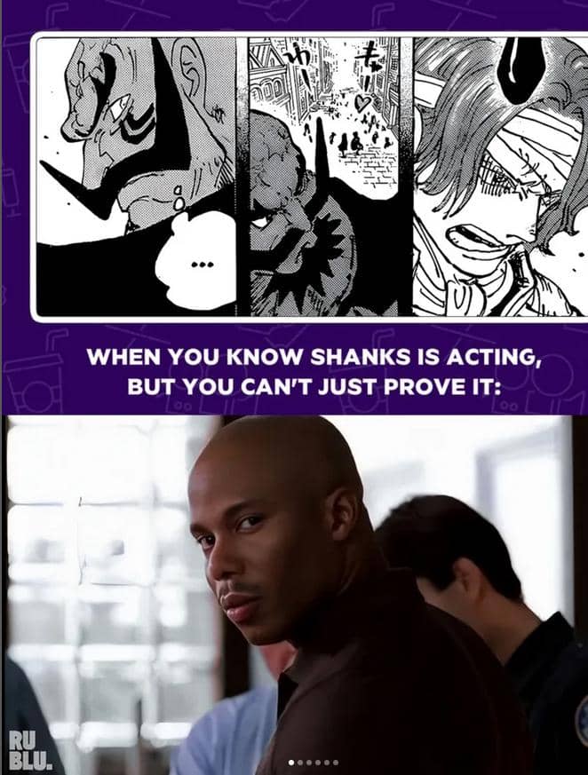 Meme Harald curiga ke Shanks One Piece