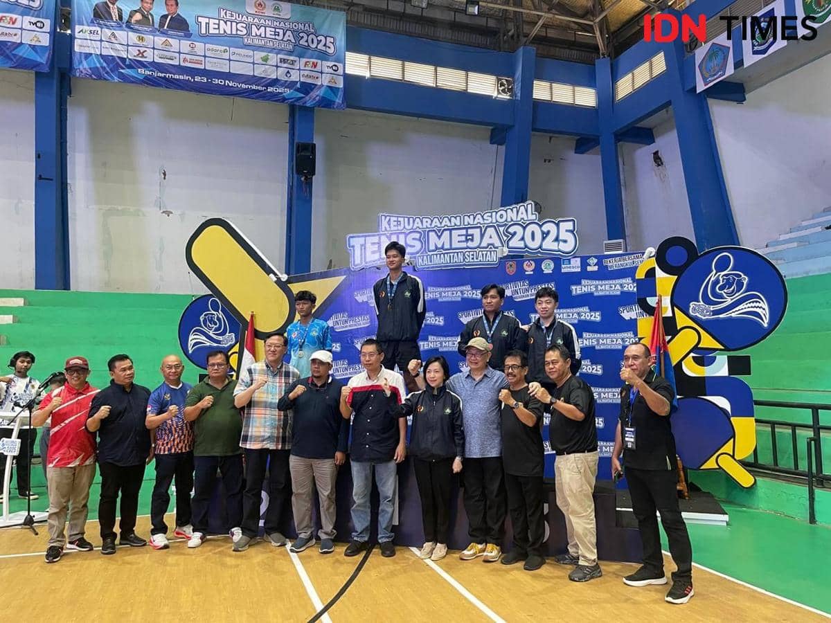 Kontingen Lampung di Kejurnas Tenis Meja 2025 (IDNTimes/Muhaimin Abdullah)