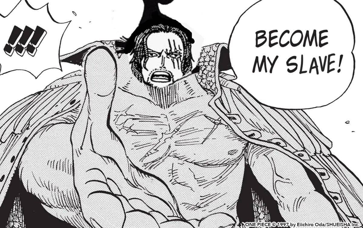 Meme Shanks dalam mode Tenryubito One Piece