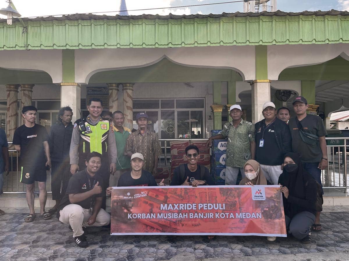 Maxride membantu korban banjir di Kota Medan dan sekitarnya (dok.Maxride)