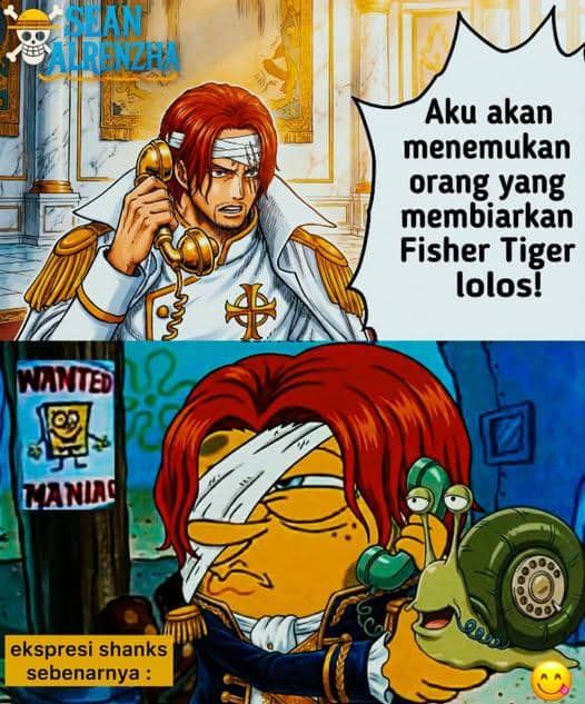 Meme akting Shanks selama jadi Gods Knight One Piece