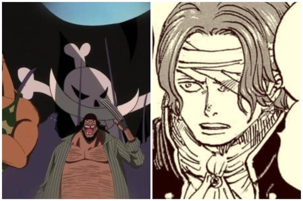 Kurohige melukai wajah Shanks. (Dok. Shueisha, Eiichiro Oda, Toei Animation/One Piece)